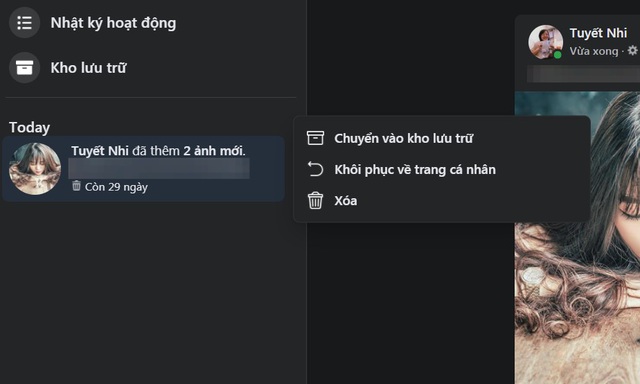 Facebook cho phép người dùng khôi phục ảnh đã xóa