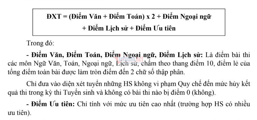 Cách tính điểm xét tuyển vào lớp 10 công lập ở Hà Nội