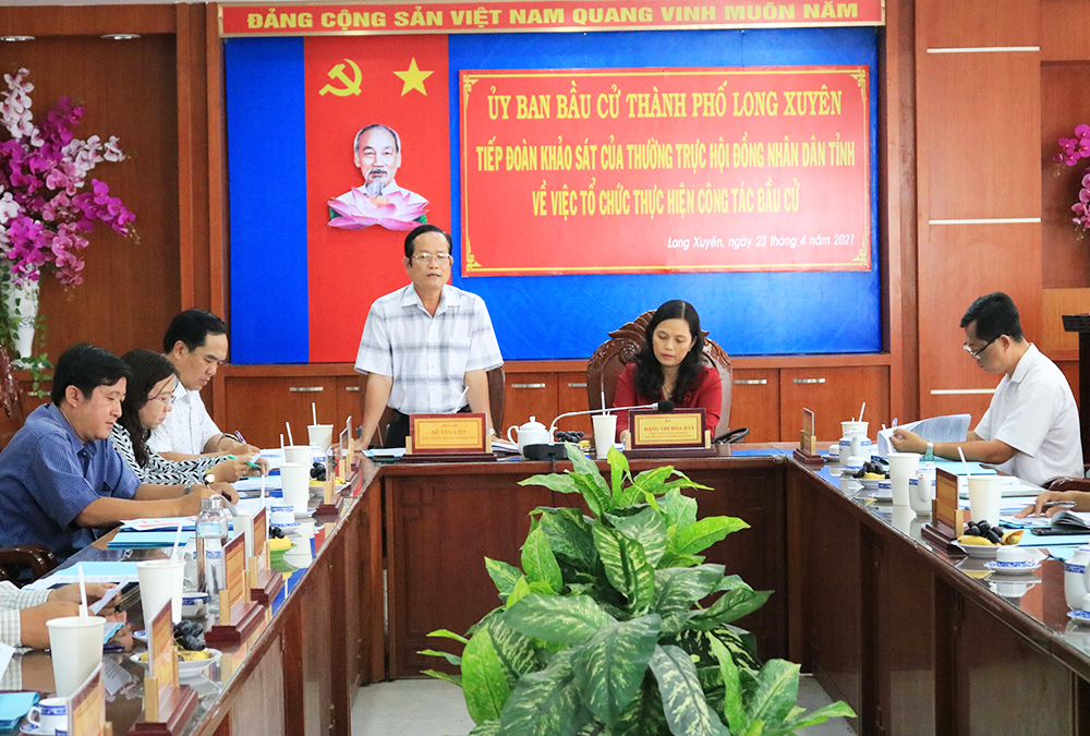 Thường trực HĐND tỉnh An Giang khảo sát công tác bầu cử tại TP. Long Xuyên