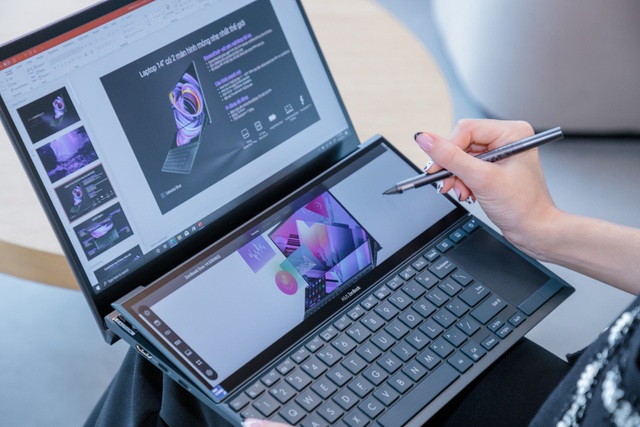 Laptop 2 màn hình Asus ZenBook Duo 14 lên kệ