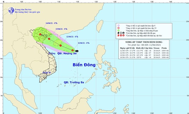 Vùng áp thấp có khả năng mạnh lên thành áp thấp nhiệt đới