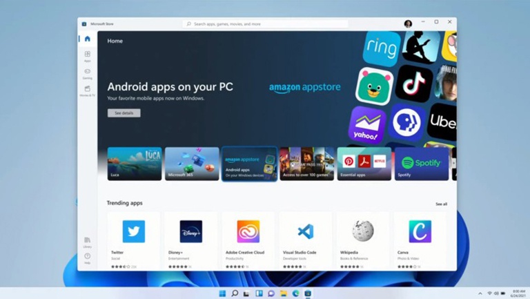 Microsoft mang các ứng dụng Android lên Windows 11