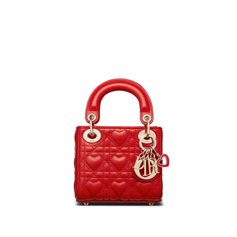 Túi Medium Lady Dior Bag đỏ bóng 24cm best quality  Ruby Luxury