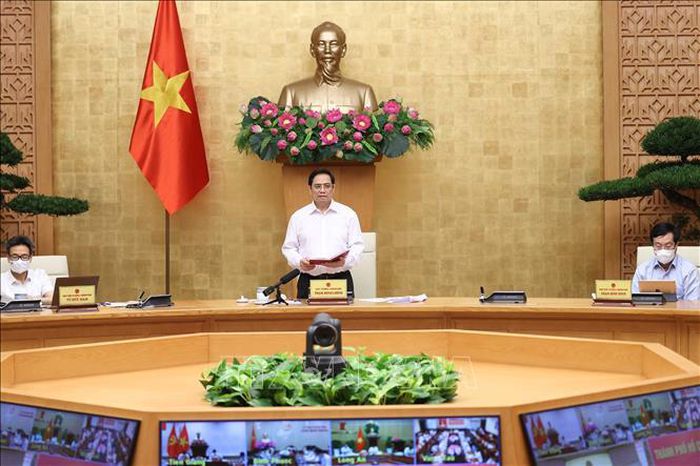 Thủ tướng Phạm Minh Chính chủ trì họp trực tuyến với 8 tỉnh, thành phố phía Nam
