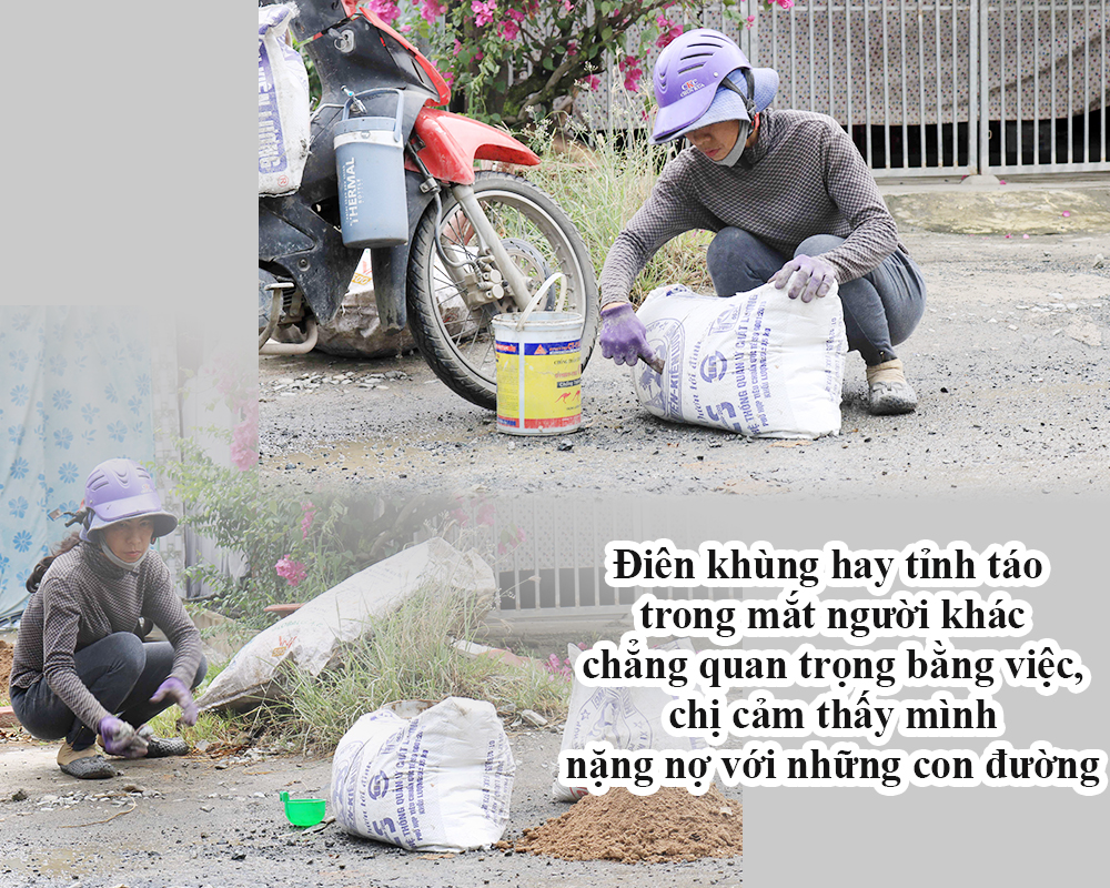“Ăn cơm nhà, vá đường thiên hạ” - Kỳ 1: “Cô gái sửa đường”