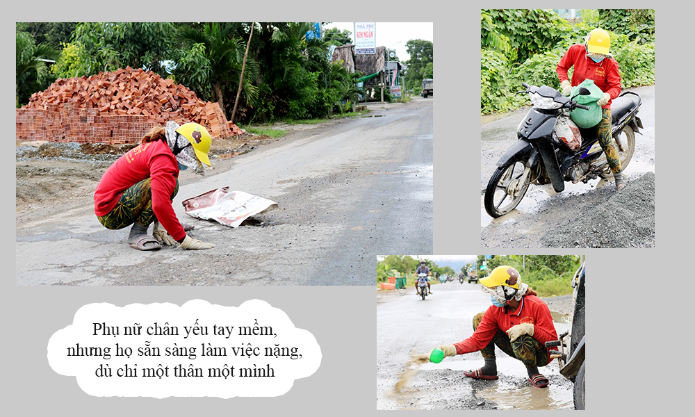 “Ăn cơm nhà, vá đường thiên hạ” - Kỳ 1: “Cô gái sửa đường”