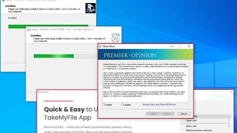 Phần mềm độc hại trong trình cài đặt Windows 11 giả mạo
