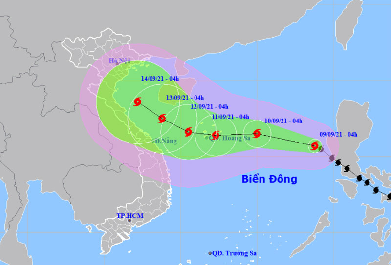 Bão số 5 di chuyển nhanh và tiếp tục mạnh lên