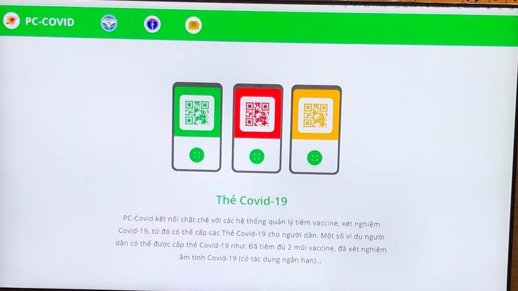Các thẻ màu xanh, vàng, đỏ trên app PC-COVID có tác dụng gì?