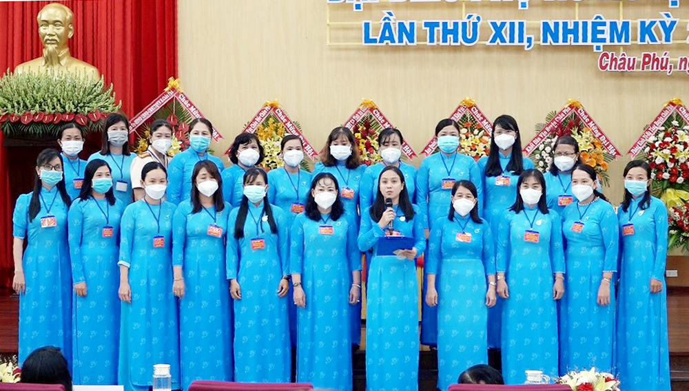 Bà Nguyễn Xuân Nhã tiếp tục giữ chức Chủ tịch Hội Liên hiệp Phụ nữ huyện Châu Phú nhiệm kỳ 2021-2026
