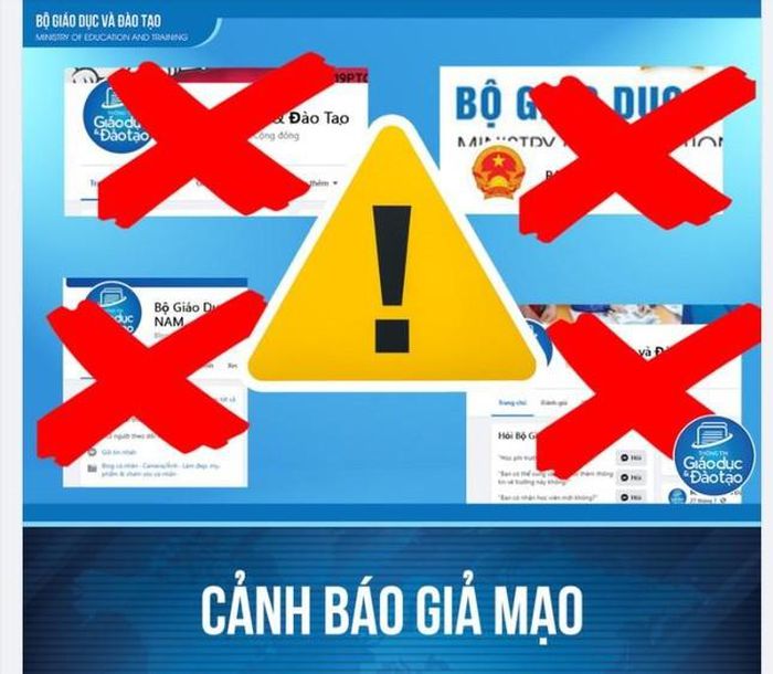 Cảnh báo tồn tại nhiều trang thông tin mạo danh Bộ GD&ĐT