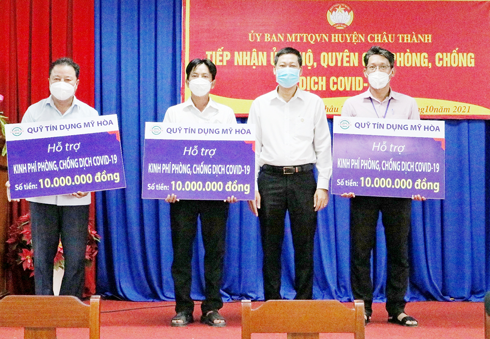 Tiếp nhận và hỗ trợ kinh phí phòng, chống COVID-19 cho các địa phương ở Châu Thành
