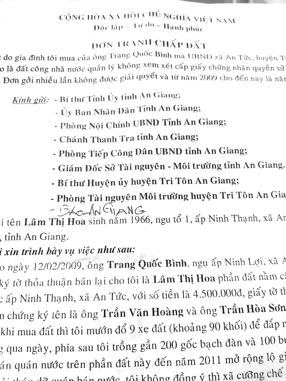 Phản ánh chậm xem xét giải quyết vụ việc