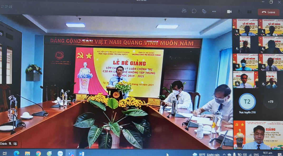 100% học viên lớp Cao cấp lý luận chính trị C20 – An Giang tốt nghiệp
