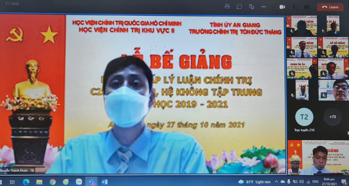 100% học viên lớp Cao cấp lý luận chính trị C20 – An Giang tốt nghiệp