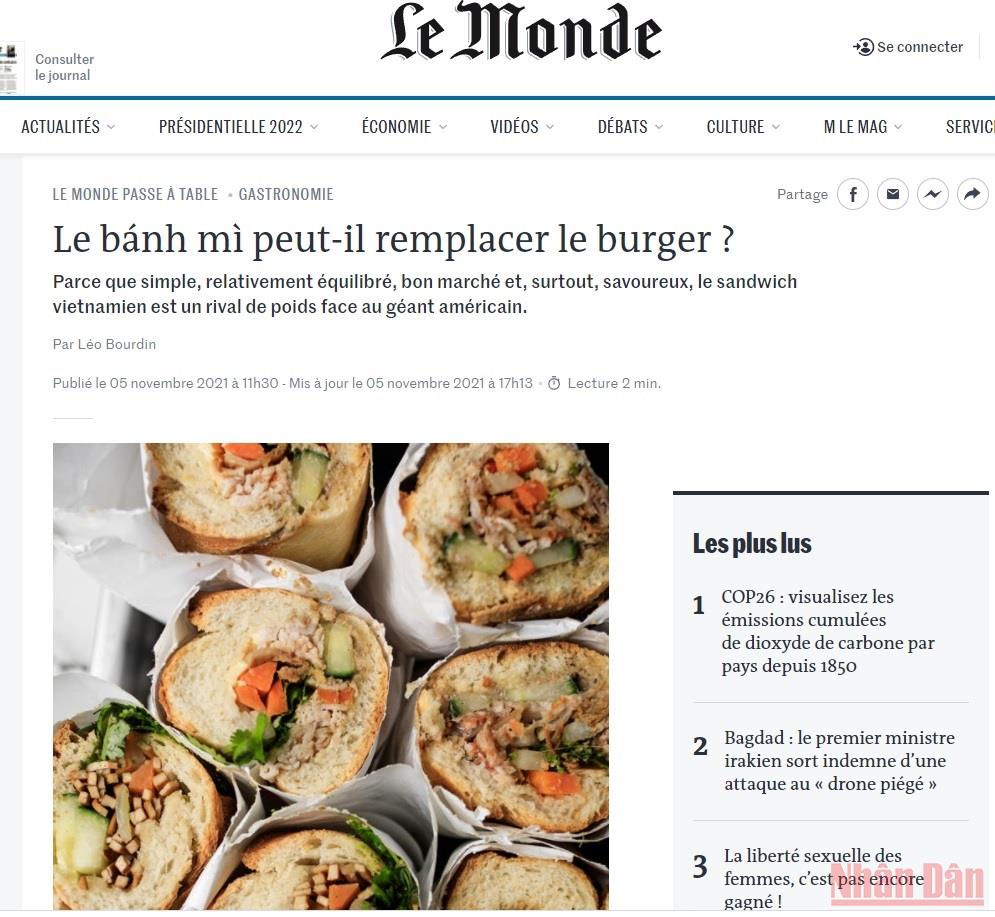Le Monde: Bánh mì Việt Nam, đối thủ đáng gờm của bánh burger Mỹ