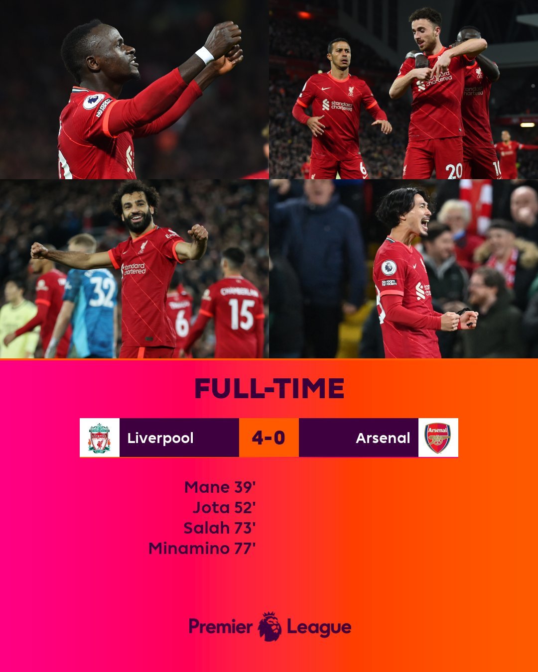 Liverpool nhấn chìm Arsenal ở Anfield