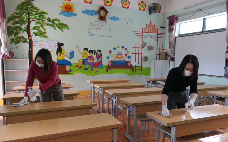 Hà Giang tổ chức học trực tiếp theo phân loại cấp độ dịch