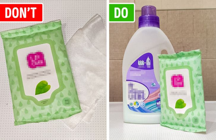 Mẹo giặt quần áo sạch hơn với khăn giấy ướt