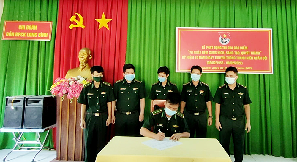 Các cơ sở đoàn thuộc Bộ đội Biên phòng An Giang phát động thi đua “70 ngày đêm xung kích, sáng tạo, quyết thắng”