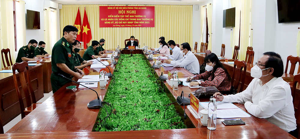 Hội nghị kiểm điểm tập thể và cá nhân Ban Thường vụ, Bộ Chỉ huy Bộ đội Biên phòng An Giang năm 2021