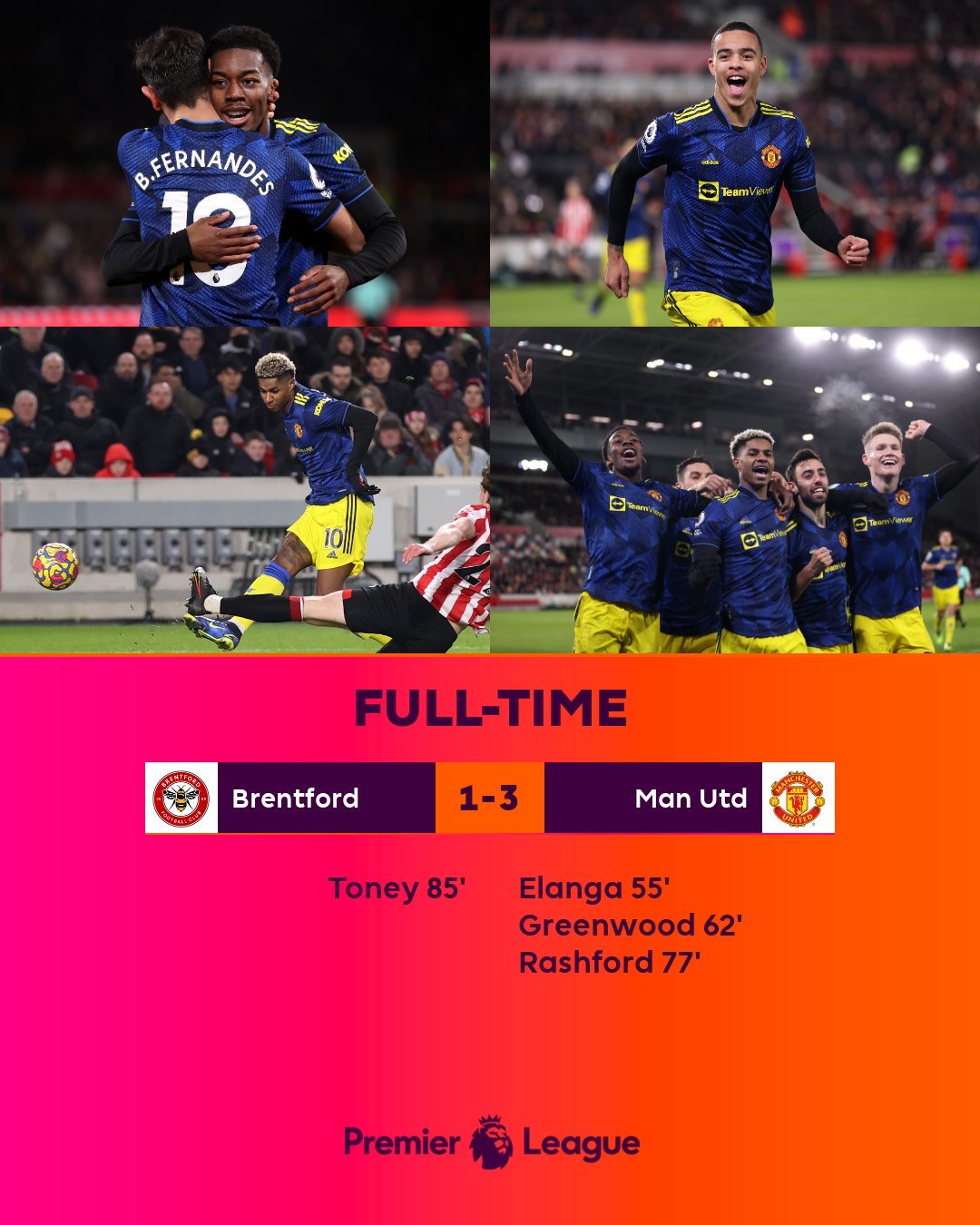 Bùng nổ hiệp hai, MU đại thắng Brentford