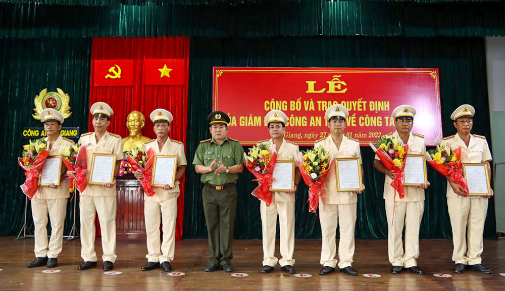 Công an An Giang trao quyết định công tác cán bộ