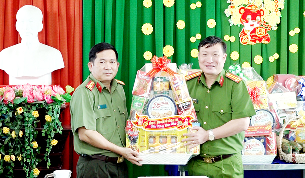 Đại tá Đinh Văn Nơi thăm, chúc Tết các đơn vị lực lượng vũ trang