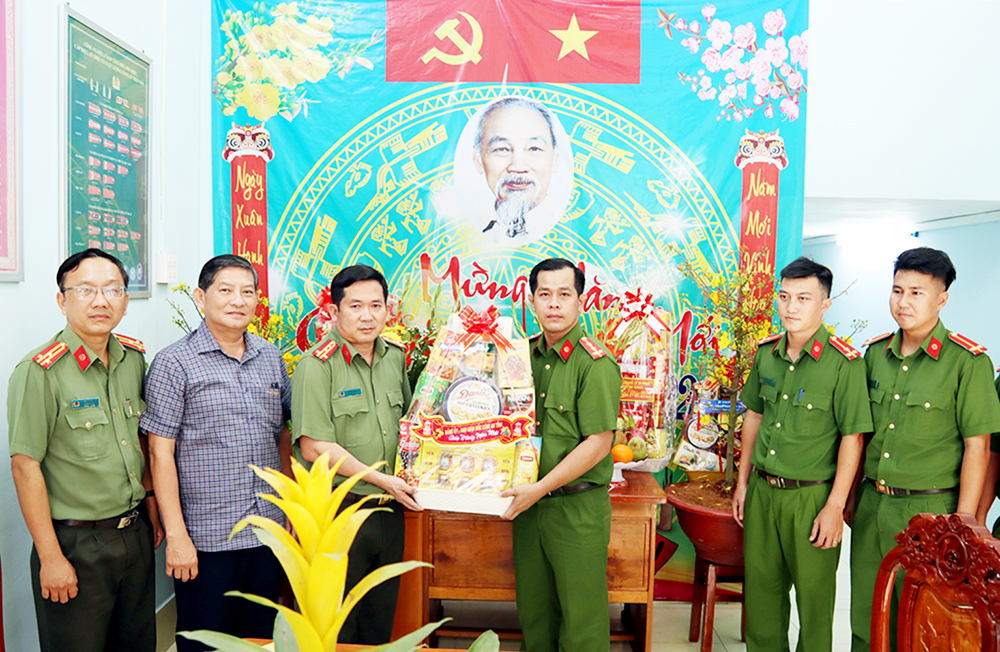 Đại tá Đinh Văn Nơi thăm, chúc Tết các đơn vị lực lượng vũ trang