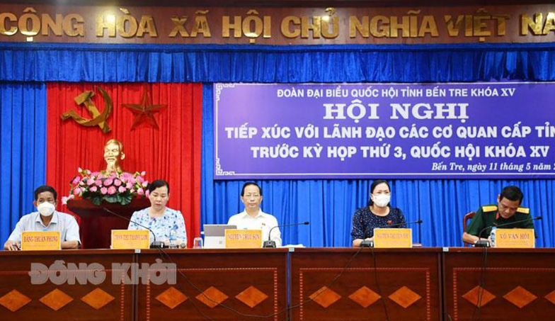 Đại biểu Quốc hội tỉnh Bến Tre tiếp xúc với các cơ quan cấp tỉnh