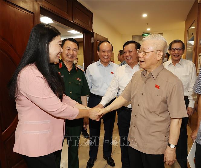Tổng Bí thư Nguyễn Phú Trọng tiếp xúc cử tri sau Kỳ họp thứ ba, Quốc hội khoá XV