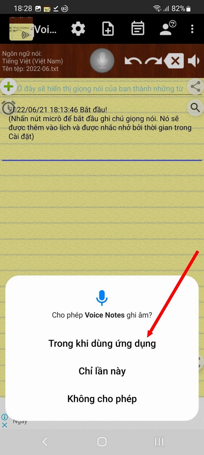 Tạo ghi chú trên smartphone bằng giọng nói tiếng Việt