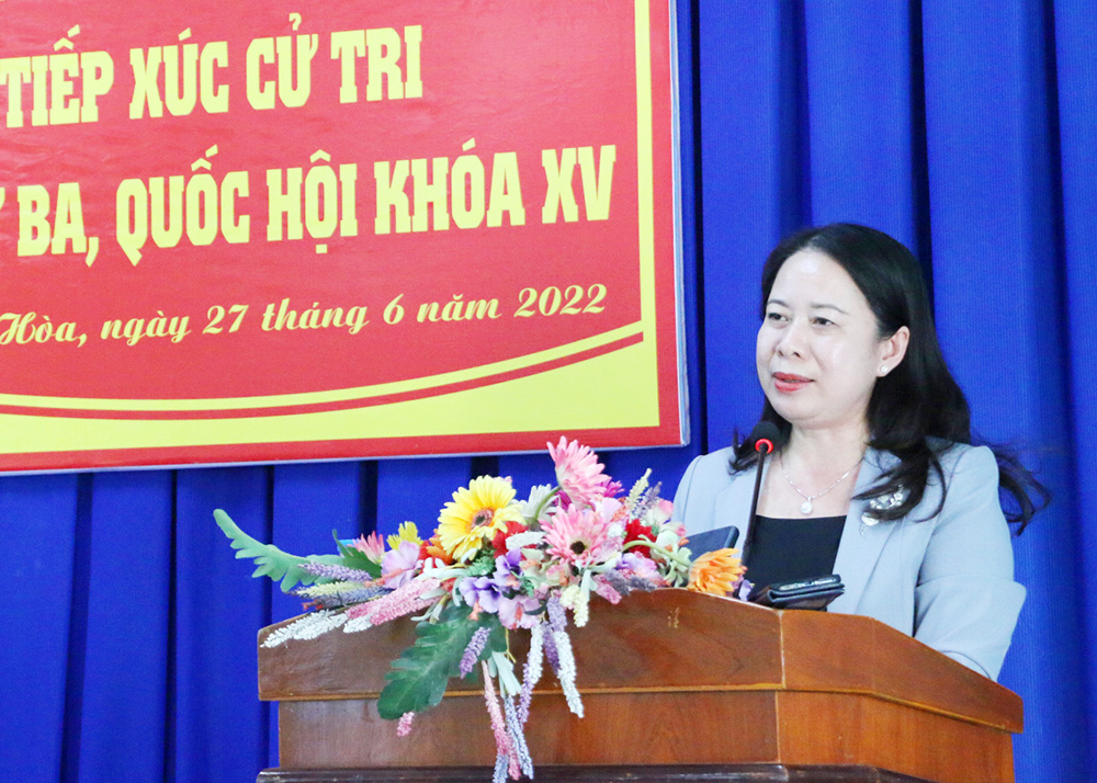 Phó Chủ tịch nước Võ Thị Ánh Xuân tiếp xúc cử tri huyện Châu Thành