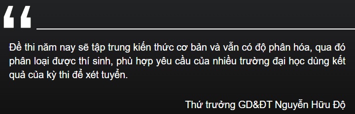 Thứ trưởng GD&ĐT: 'Đề thi sẽ giúp phân loại thí sinh'
