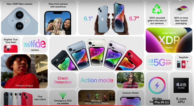 Apple chính thức 'trình làng' iPhone 14, giá từ 700 USD