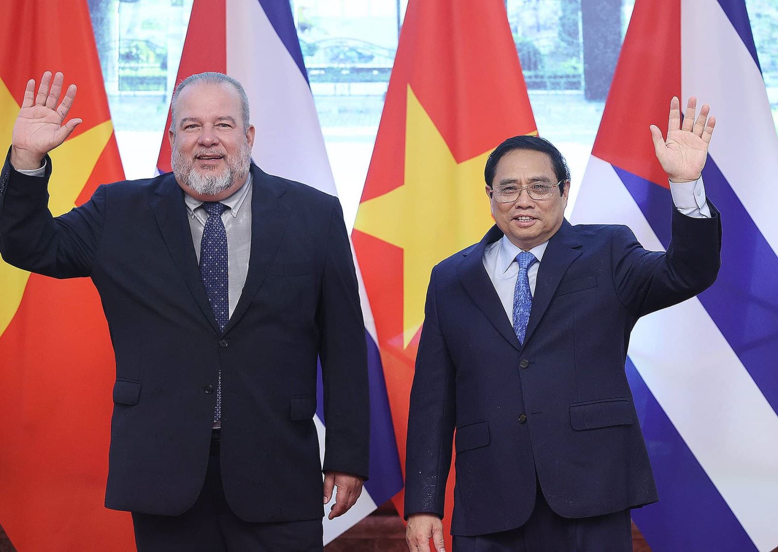 Thủ tướng Phạm Minh Chính chủ trì Lễ đón Thủ tướng Cuba Manuel Marrero Cruz