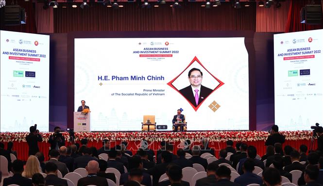Thủ tướng Phạm Minh Chính phát biểu tại Hội nghị thượng đỉnh kinh doanh và đầu tư ASEAN