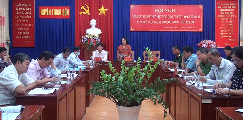 Thoại Sơn tổng kết 10 năm thực hiện Nghị quyết Trung ương 8 (khóa XI) về “Chiến lược bảo vệ Tổ quốc trong tình hình mới”