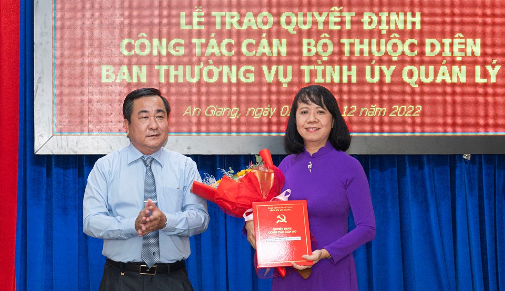Ban Thường vụ Tỉnh ủy An Giang điều động, chỉ định đồng chí Nguyễn Thị Phương Linh giữ chức Phó Bí thư Đảng ủy Khối Cơ quan và Doanh nghiệp tỉnh