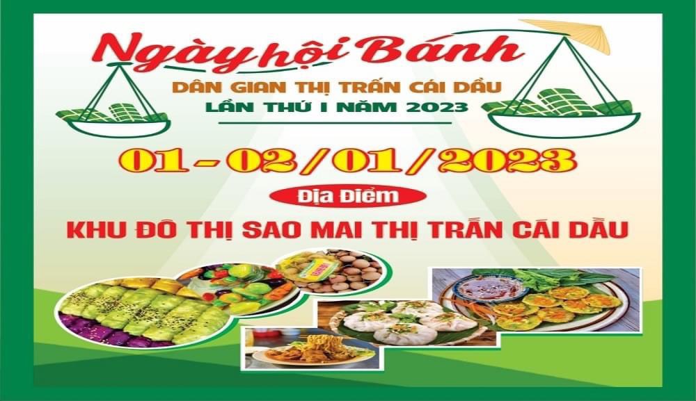 Tết Dương lịch 2023 sẽ diễn ra Ngày hội bánh dân gian tại thị trấn Cái Dầu