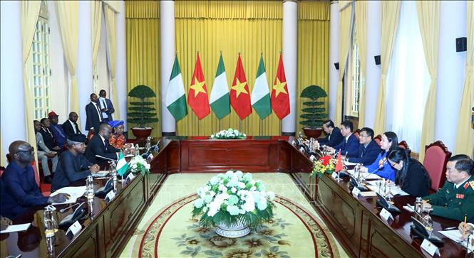 Phó Chủ tịch nước Võ Thị Ánh Xuân chủ trì Lễ đón Phó Tổng thống CHLB Nigeria