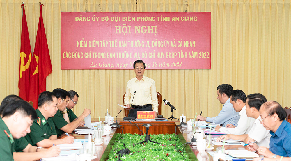 Bí thư Tỉnh ủy An Giang Lê Hồng Quang: Đảng ủy Bộ đội Biên phòng tỉnh An Giang tập trung lãnh đạo giữ vững chủ quyền lãnh thổ, an ninh biên giới