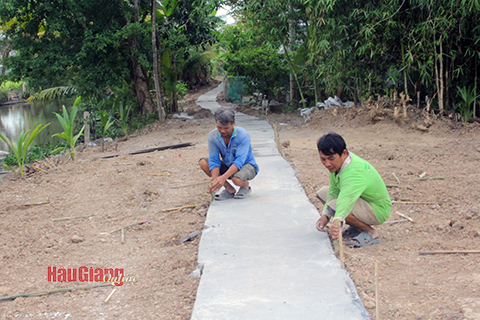 Hậu Giang: Góp sức làm đường nông thôn
