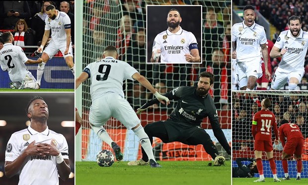 Real Madrid ngược dòng thắng 'hủy diệt' Liverpool ngay tại Anfield