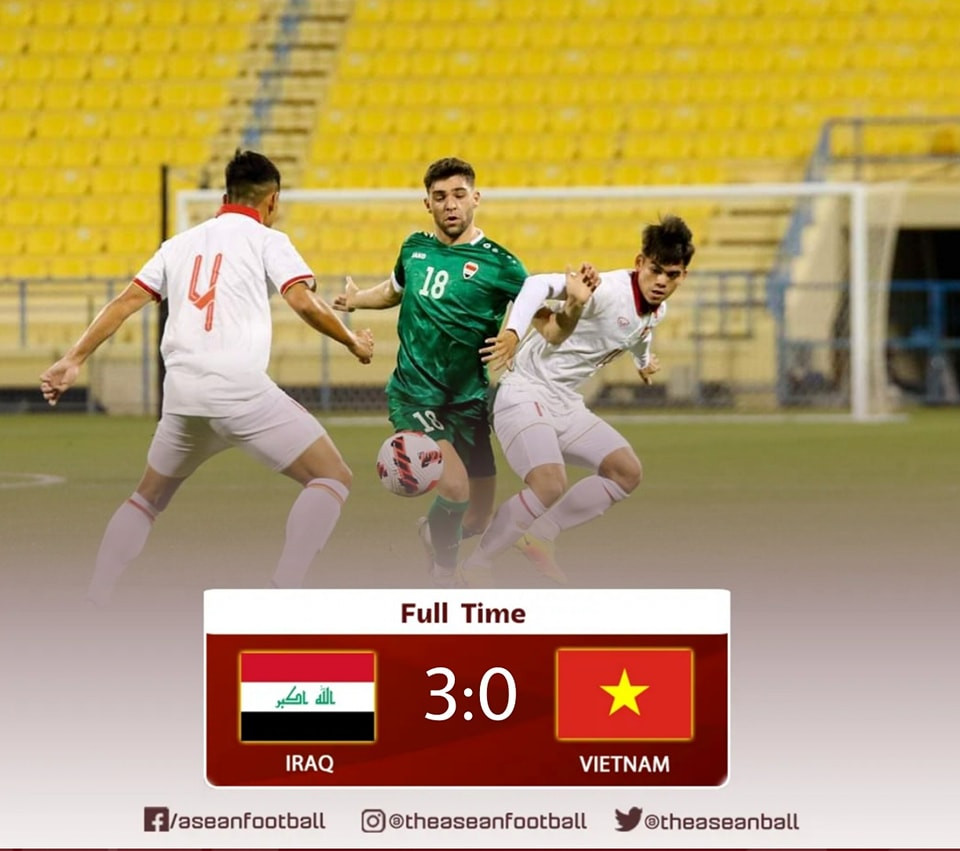 Chơi thiếu người, U23 Việt Nam thua đậm Iraq trận ra mắt HLV Troussier