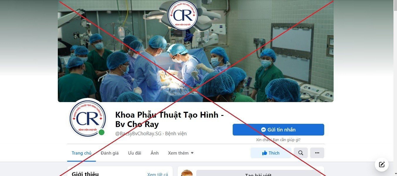 Bệnh viện Chợ Rẫy cảnh báo trang thông tin giả mạo khoa Tạo hình thẩm mỹ