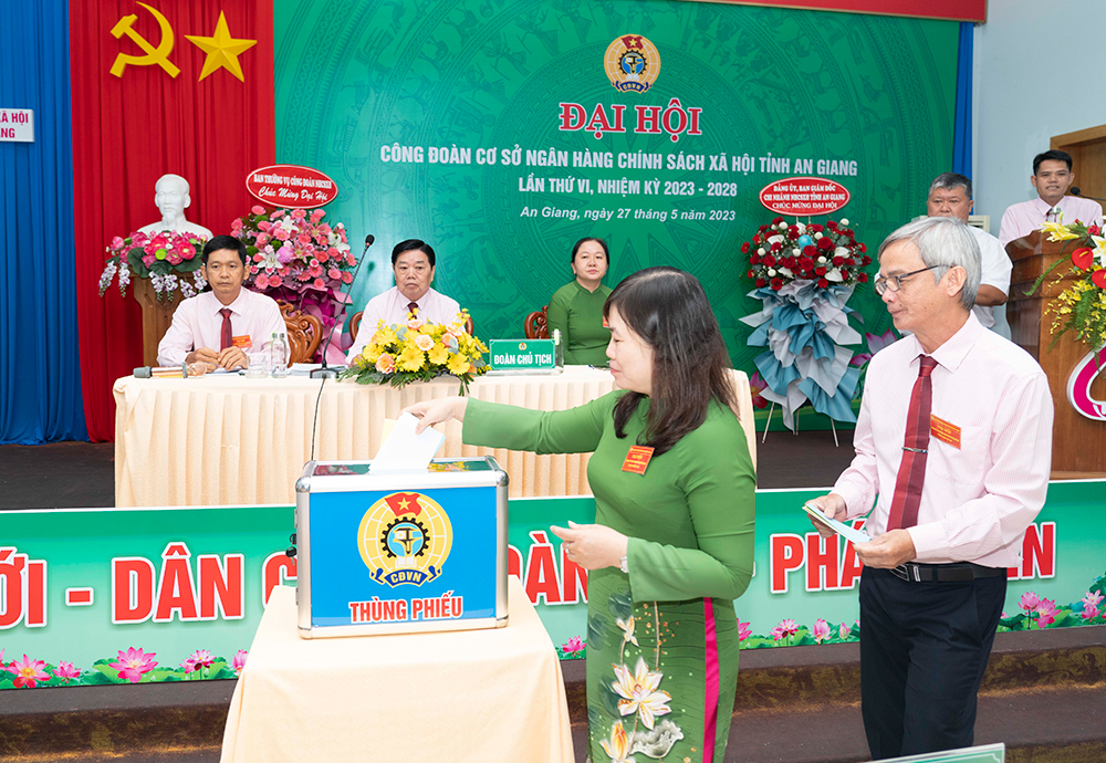 Đại hội Công đoàn cơ sở Ngân hàng Chính sách xã hội chi nhánh tỉnh An Giang lần thứ VI (nhiệm kỳ 2023-2028)