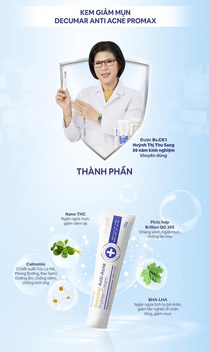 Review kem trị mụn Decumar có tốt không và địa chỉ mua uy tín