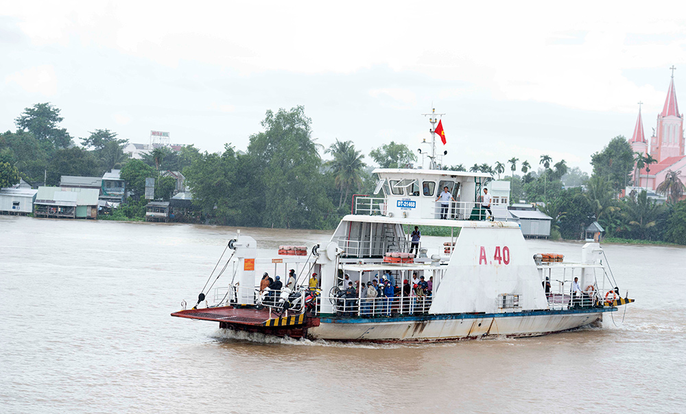 Bến phà Vàm Cống chính thức hoạt động trở lại