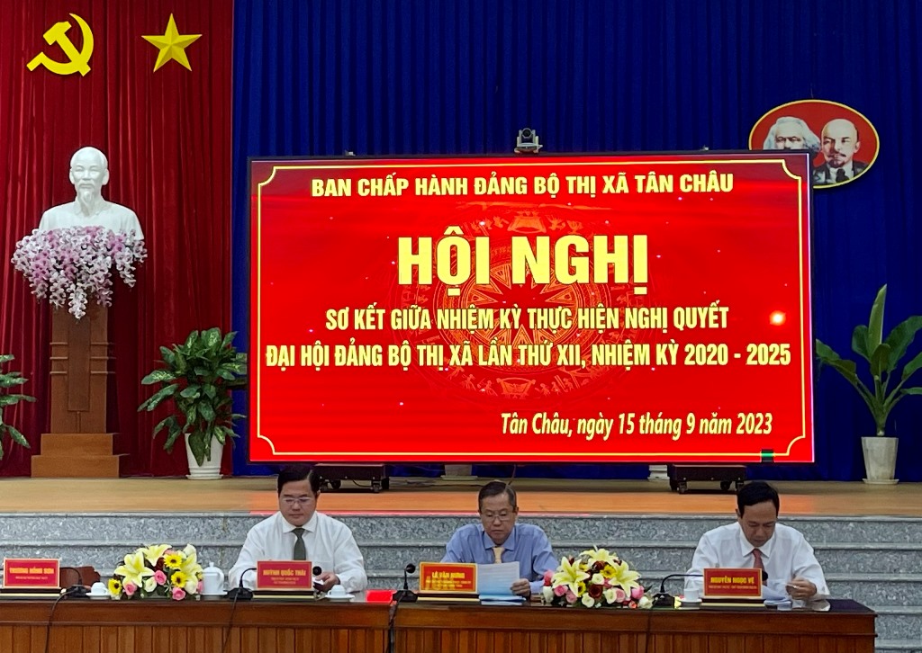 Đảng bộ TX Tân Châu sơ kết giữa nhiệm kỳ 2020-2025